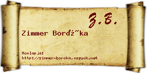 Zimmer Boróka névjegykártya
